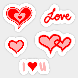 Cute Valentines Day Heart Love Doodles Pack Sticker